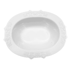 3 מגשים אובלים עמוקים ויקטוריה לבן