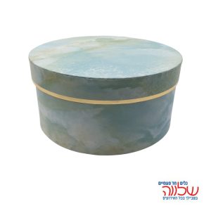 קופסא שיש טורקיז עגול YDA-11245-MARBLE TURQUOISE-L