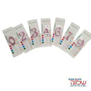 נר מספר צבעוני נצנץ ורוד DA-11473-PINK-0