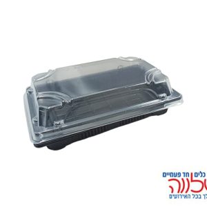 מגש סושי קטן שחור + מכסה DA-6365-BLACK