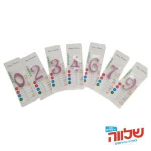 נר מספר צבעוני נצנץ ורוד DA-11473-PINK-0